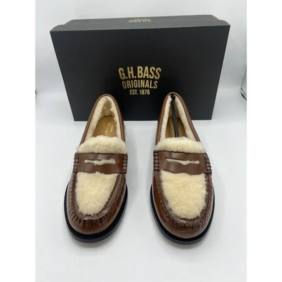 GH Bass Whitney Shearling Whiskey Loafer Flats Slip On Weejuns Various Sizes - Picture 3 of 13